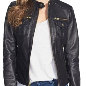 MICHAEL Michael Kors Black Patch Leather Jacket